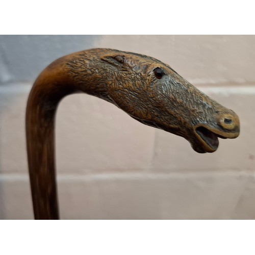 44 - A vintage S.Fox & Co Paragon Laurus brown umbrella having a treen cane effect handle terminating in ... 