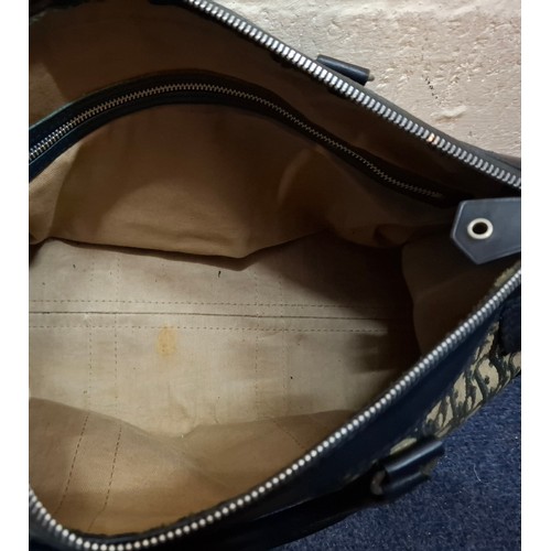 15 - Christian Dior & Fendi- A late 1960's Dior Trotter bag in iconic Dior Oblique design having navy lea... 