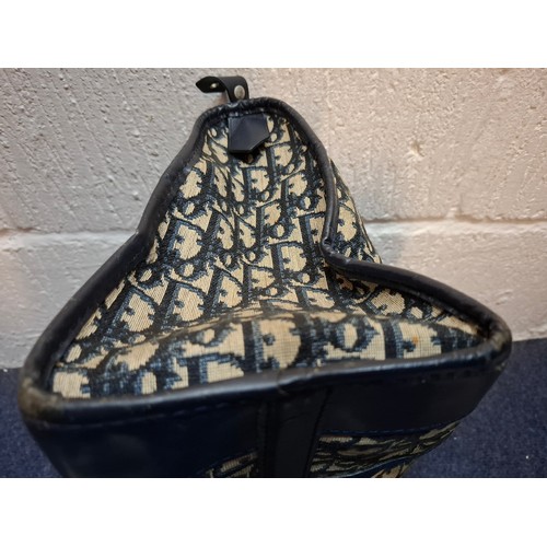 15 - Christian Dior & Fendi- A late 1960's Dior Trotter bag in iconic Dior Oblique design having navy lea... 