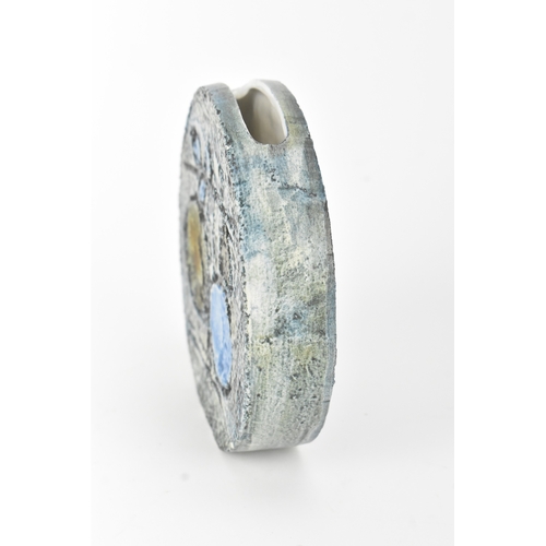 5 - A small Troika pottery wheel vase, designed by Linda Taylor, circa 1970s, of circular form with text... 