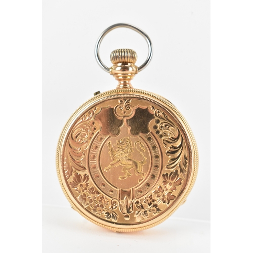 21 - A late 19th/early 20th century 18ct gold open face pocket watch, by Pateck Genève, no. 10365, the wh... 