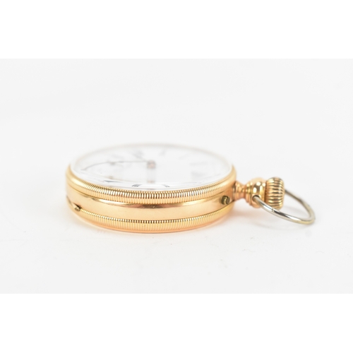 21 - A late 19th/early 20th century 18ct gold open face pocket watch, by Pateck Genève, no. 10365, the wh... 