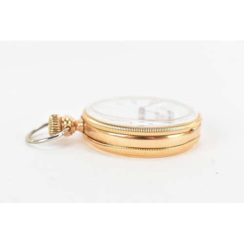 21 - A late 19th/early 20th century 18ct gold open face pocket watch, by Pateck Genève, no. 10365, the wh... 
