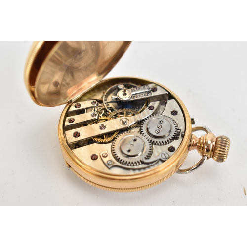 21 - A late 19th/early 20th century 18ct gold open face pocket watch, by Pateck Genève, no. 10365, the wh... 