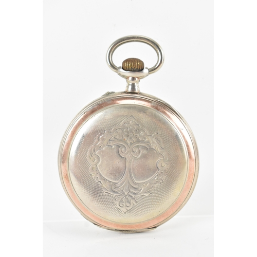 22 - An early 20th century continental silver open-face pocket watch, signed A. Quinet, Ledelinsart, the ... 