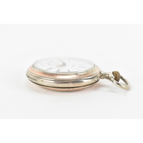 22 - An early 20th century continental silver open-face pocket watch, signed A. Quinet, Ledelinsart, the ... 
