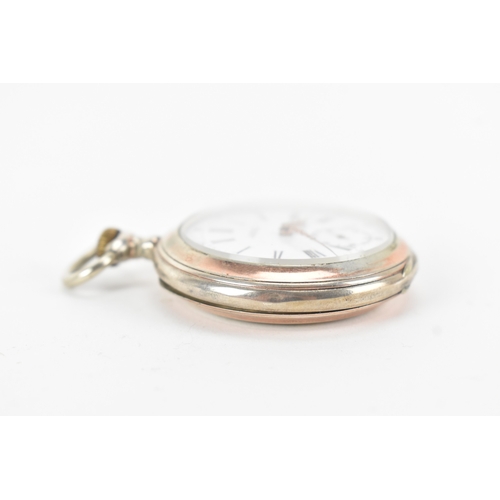 22 - An early 20th century continental silver open-face pocket watch, signed A. Quinet, Ledelinsart, the ... 