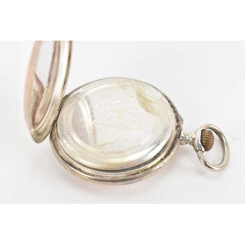 22 - An early 20th century continental silver open-face pocket watch, signed A. Quinet, Ledelinsart, the ... 