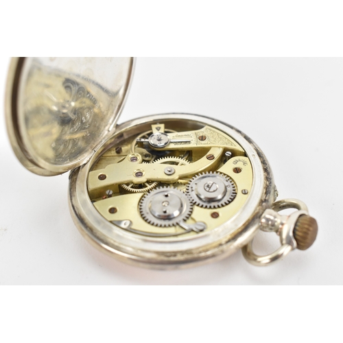 22 - An early 20th century continental silver open-face pocket watch, signed A. Quinet, Ledelinsart, the ... 