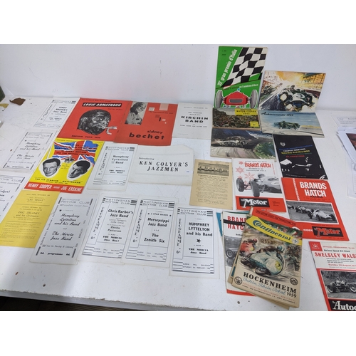 168 - A group of late 1950s and 1960s motor racing, motor cycling, music and jazz programmes, and others, ... 
