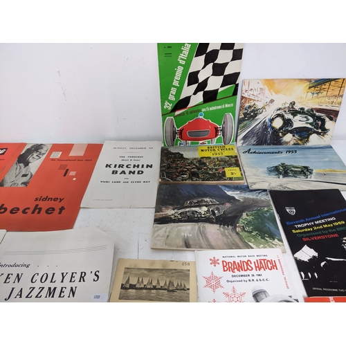 168 - A group of late 1950s and 1960s motor racing, motor cycling, music and jazz programmes, and others, ... 