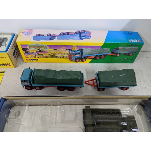 196 - Corgi Classics to include U.S. Road Transporter, Pickfords and Eddie Stobbart set, Gulf tanker, Atki... 