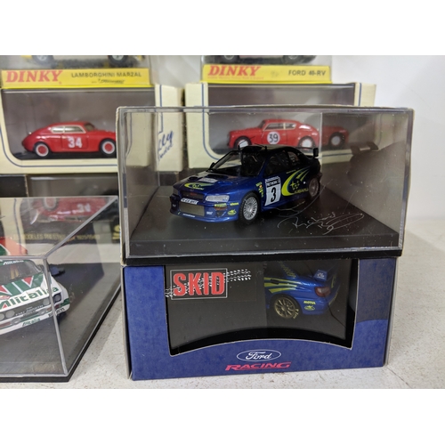 202 - Thirty boxed model cars to include Skid Lancia Fulvia, an Ixo model or a rally Mitsubishi Lancer, Di... 