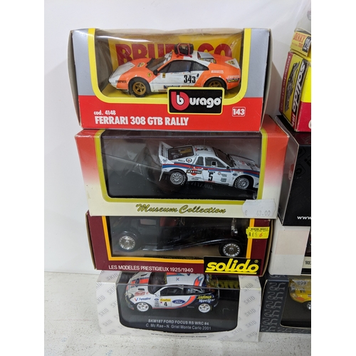 202 - Thirty boxed model cars to include Skid Lancia Fulvia, an Ixo model or a rally Mitsubishi Lancer, Di... 
