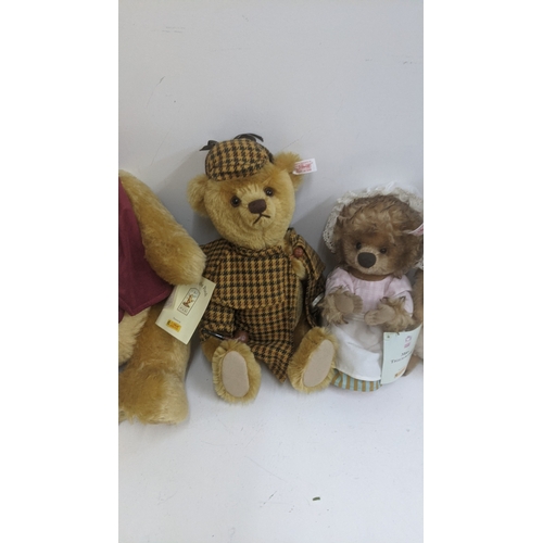 208 - Four Steiff teddy bears to include a Winnie the Pooh bear, a Mrs Tiggywinkle and two others Location... 