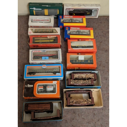 350 - Mostly boxed freight cars to include some tanker cars, carriages, rolling stock by Riva Rossi, Lione... 