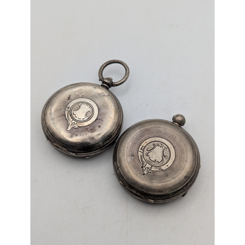 111 - Two open faced silver cased pocket watches to include a Veracity watch and one other, A/F
Location:A... 