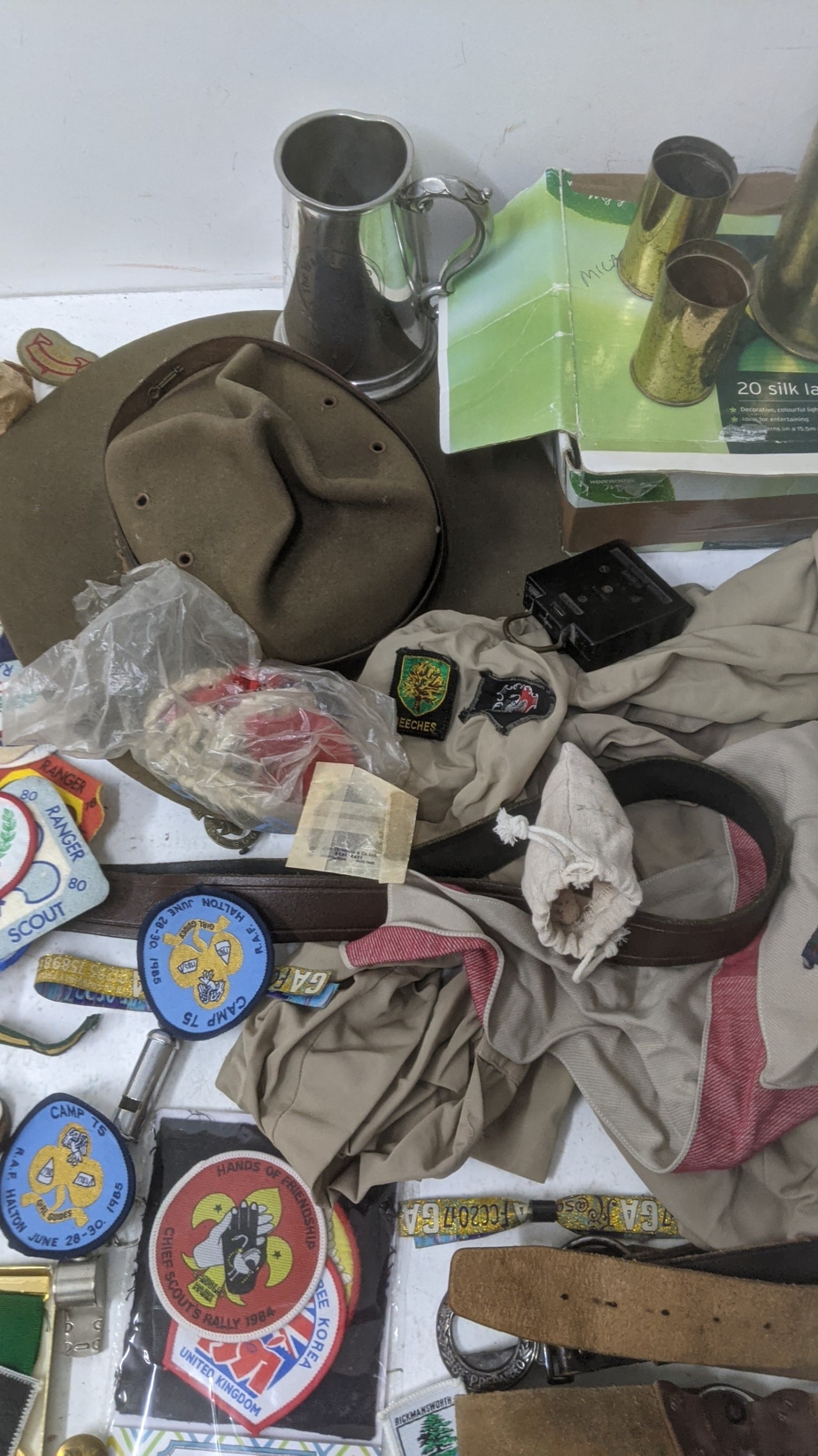 Scouting and militaria collectables to include a Beeches Scout Leader ...