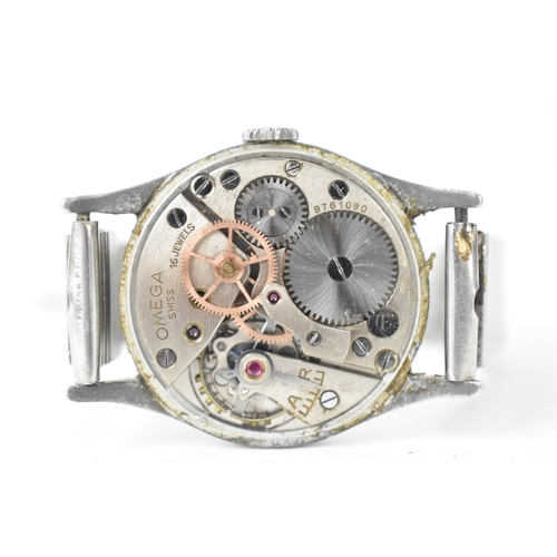 1 - An Omega military issue wristwatch, manual-wind, gents, stainless steel, circa 1939, the dial with A... 