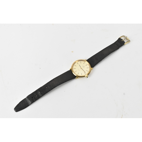 10 - An Omega De Ville, manual wind, gents, gold-plated wristwatch, circa 1970s, the champagne dial with ... 