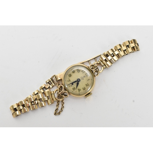 11 - A Tudor Royal, manual wind, ladies, 9ct yellow gold wristwatch, by Rolex, hallmarked Chester 1952, t... 