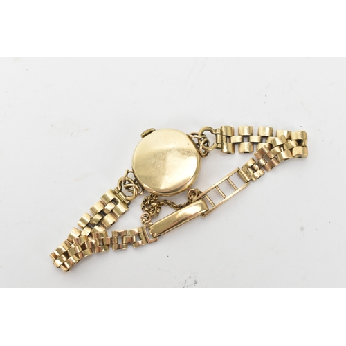 11 - A Tudor Royal, manual wind, ladies, 9ct yellow gold wristwatch, by Rolex, hallmarked Chester 1952, t... 