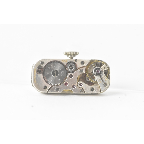 12 - An Art Deco diamond, manual wind, ladies, platinum, cocktail watch, circa 1930s, the rectangular sil... 