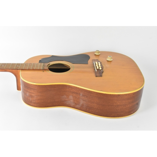 146 - A vintage 1966 Hofner 12 string acoustic guitar with electric plugin option and volume and tone cont... 
