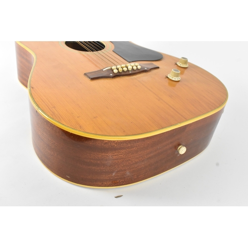 146 - A vintage 1966 Hofner 12 string acoustic guitar with electric plugin option and volume and tone cont... 