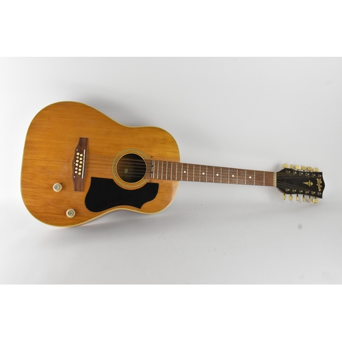 146 - A vintage 1966 Hofner 12 string acoustic guitar with electric plugin option and volume and tone cont... 