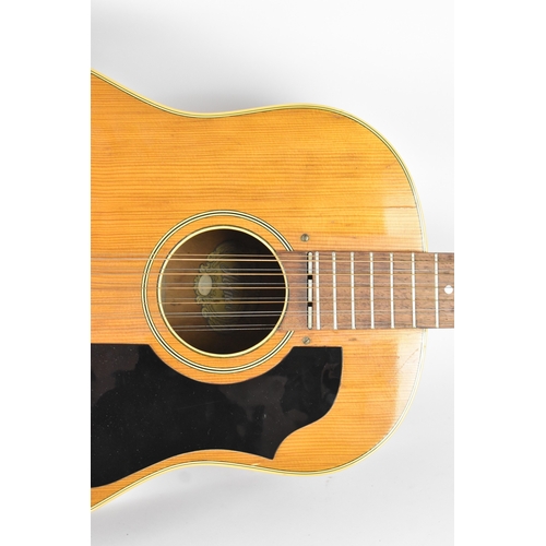 146 - A vintage 1966 Hofner 12 string acoustic guitar with electric plugin option and volume and tone cont... 