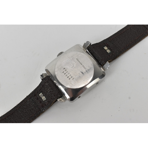 17 - A Ransom triple calendar moonphase automatic wristwatch, mid-20th century, the square stainless stee... 