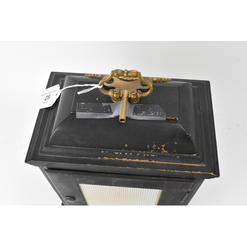 25 - An Elliott of London mantel clock, retailed by Harrods, London, mid-20th century, the ebonised case ... 