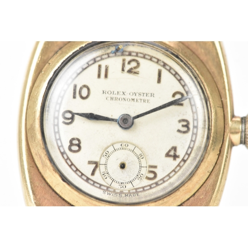 3 - A Rolex Oyster Chronometer, manual-wind, gents, 9ct gold wristwatch, circa 1935, the dial with Arabi... 