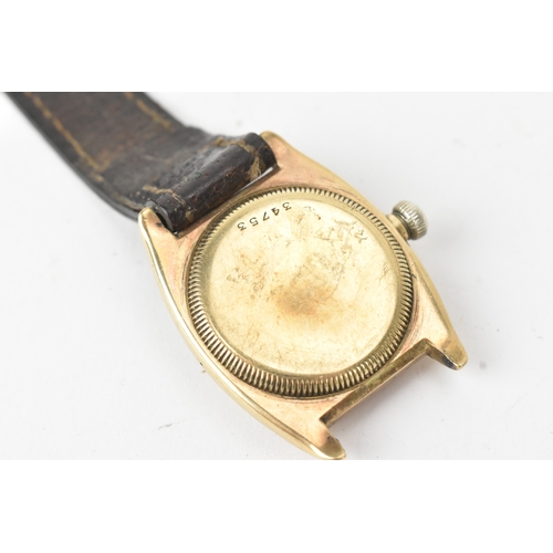 3 - A Rolex Oyster Chronometer, manual-wind, gents, 9ct gold wristwatch, circa 1935, the dial with Arabi... 