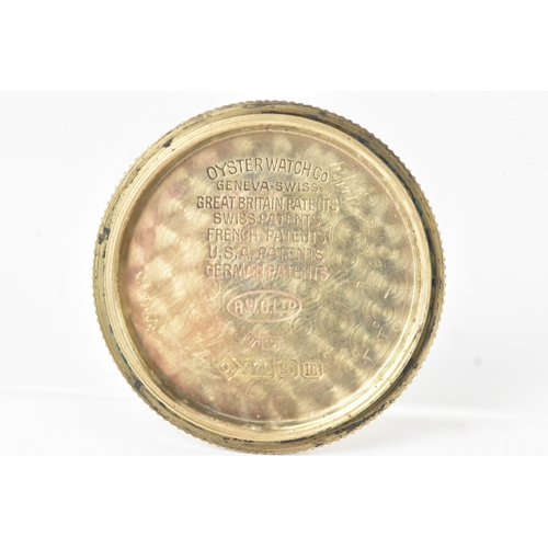3 - A Rolex Oyster Chronometer, manual-wind, gents, 9ct gold wristwatch, circa 1935, the dial with Arabi... 