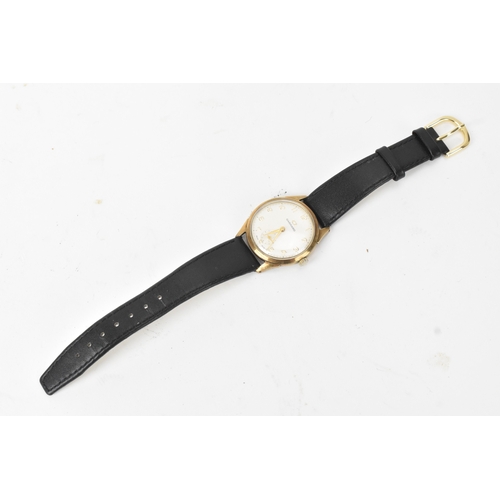 31 - A Garrard manual-wind gents 9ct gold wristwatch, circa 1960s, the silvered dial with Arabic numerals... 