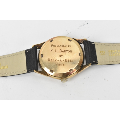 31 - A Garrard manual-wind gents 9ct gold wristwatch, circa 1960s, the silvered dial with Arabic numerals... 