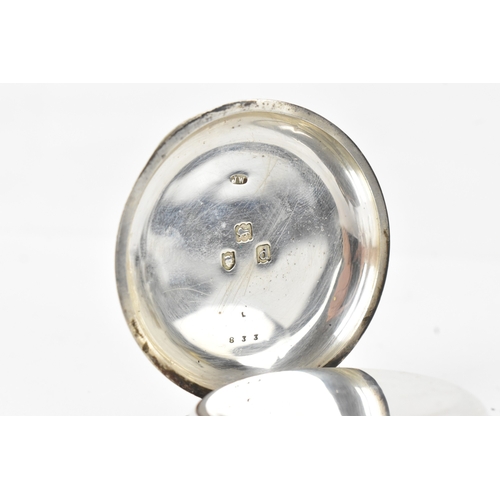 32 - A late Victorian Dent silver open face keyless wound pocket watch, the white enamel dial having Arab... 
