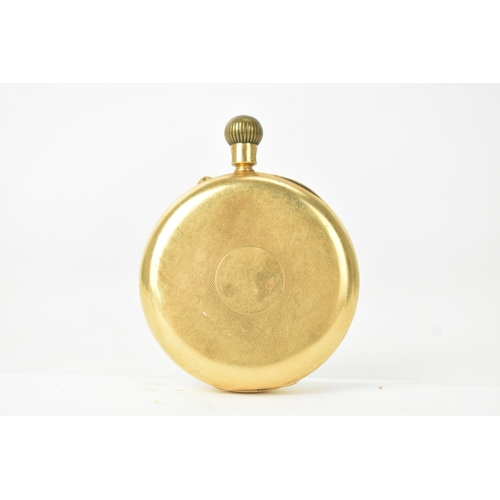 37 - A late Victorian 18ct yellow gold open face pocket watch, the white enamel dial having Roman numeral... 