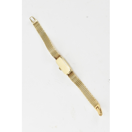 39 - A Laykin & Co manual wind, ladies, 14ct yellow gold and diamond wristwatch, circa 1950s, the rectang... 