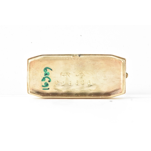 39 - A Laykin & Co manual wind, ladies, 14ct yellow gold and diamond wristwatch, circa 1950s, the rectang... 