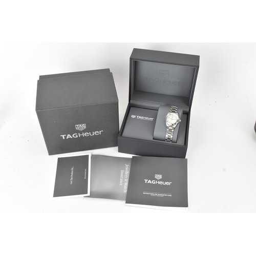 4 - A TAG Heuer Aquaracer, quartz, ladies, stainless steel wristwatch, reference no. WBD1411, the white ... 