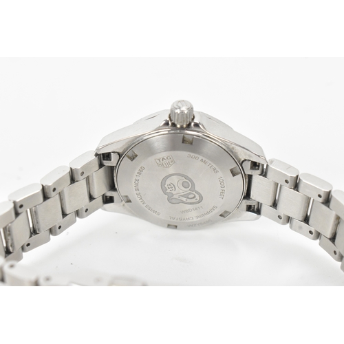 4 - A TAG Heuer Aquaracer, quartz, ladies, stainless steel wristwatch, reference no. WBD1411, the white ... 