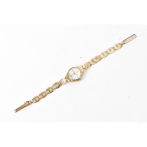 41 - A Rotary, manual wind, ladies, 9ct yellow gold wristwatch, circa 1960s, the circular silvered dial w... 