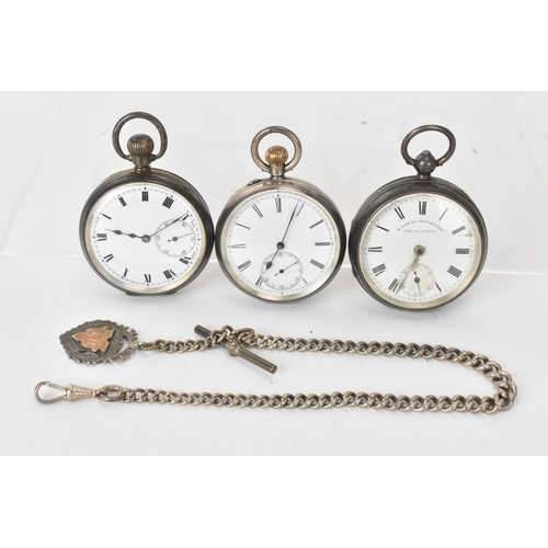 44 - Three late 19th/early 20th century silver open face pocket watches to include one hallmarked Chester... 
