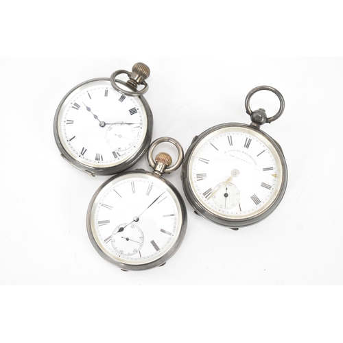 44 - Three late 19th/early 20th century silver open face pocket watches to include one hallmarked Chester... 