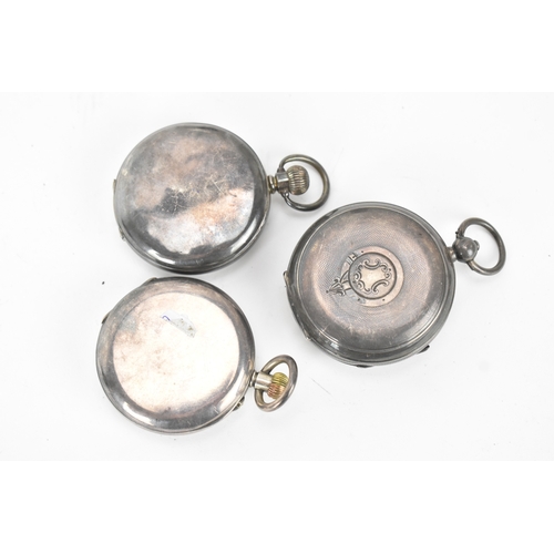 44 - Three late 19th/early 20th century silver open face pocket watches to include one hallmarked Chester... 