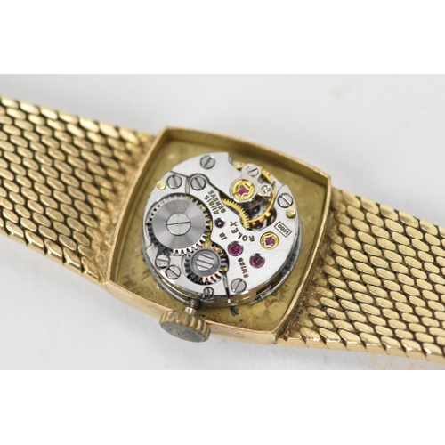 5 - A Rolex Precision, manual wind, ladies’, 9ct yellow gold wristwatch, the champagne dial with applied... 