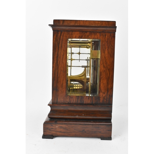 54 - A 19th century rosewood bracket clock, the silver dial signed John B Cross London, with Roman numera... 